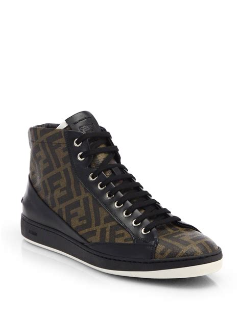 fendi shoes sneakers leather|Fendi designer high top sneakers.